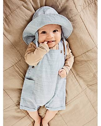 Name it Salopette - Righe - Smoke Blue - con Tasche Laterali - 100% Cotone Salopette