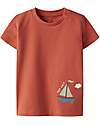 Name it T-Shirt - Barchetta - Rosso Paprika - Cotone Bio T-shirt