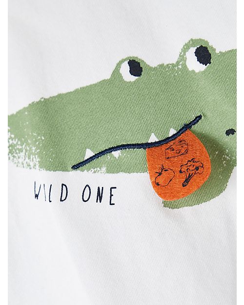Name it T-Shirt Coccodrillo - Bianco - Cotone Organico T-shirt