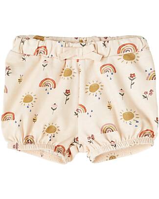 Name it T-shirt con Applique - Créme De Peche - Cotone Organico Pantaloni Corti