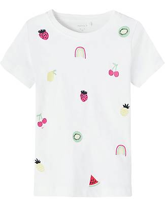 Name it T-Shirt con Frutta - Bianca - 100% Cotone Organico T-shirt