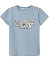 Name it T-Shirt con Stampa Animali - Dusty Blue - Cotone Bio T-shirt