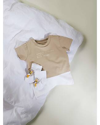 Name it T-Shirt con Stampa - Humus e Bianco - Cotone Organico T-shirt