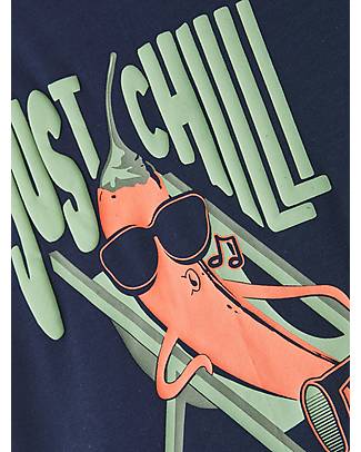 Name it T-Shirt con Stampa - Just Chill - Blu Scuro - Cotone Organico T-shirt