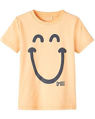 Name it T-Shirt con Stampa - Smile - Orange Chiffon - Cotone Organico T-shirt