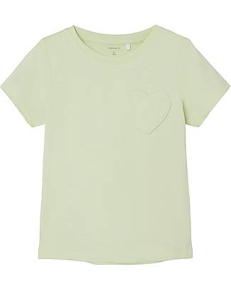 Name it T-Shirt con Taschino - Lime Cream - 100% Cotone Organico T-shirt