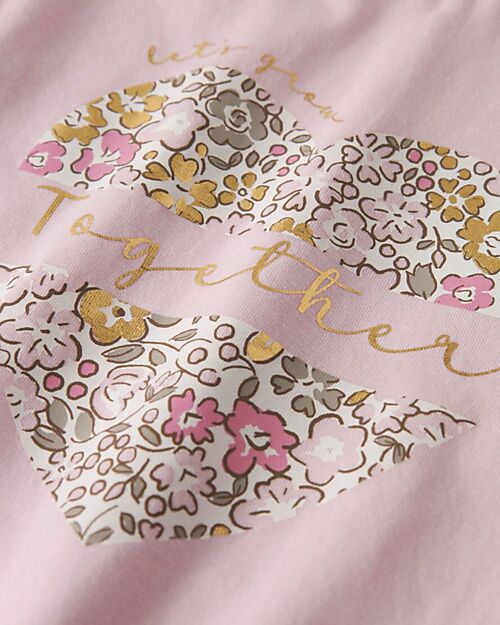 Name it T-Shirt - Cuore - Rosa - Cotone Bio T-shirt