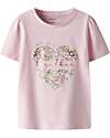 Name it T-Shirt - Cuore - Rosa - Cotone Bio T-shirt