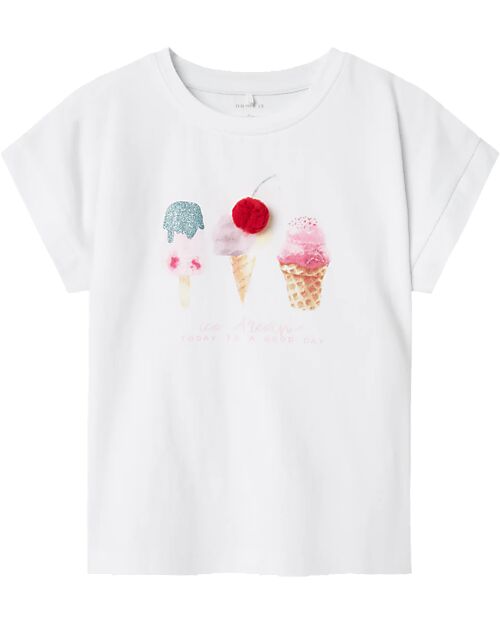 Name it T-Shirt - Gelato - Bianco - Cotone Bio T-shirt