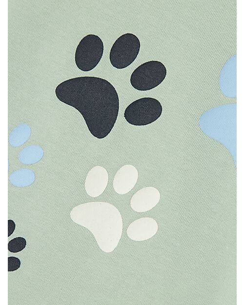 Name it T-Shirt - Silt Green - Paw Print - Cotone Bio T-shirt