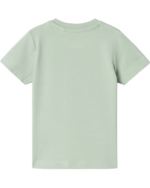 Name it T-Shirt - Silt Green - Paw Print - Cotone Bio T-shirt