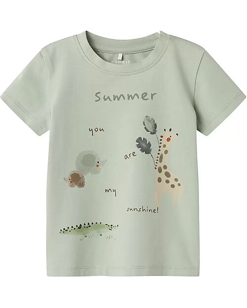 Name it T-Shirt - Verde Acqua - Animali - Cotone Bio T-shirt