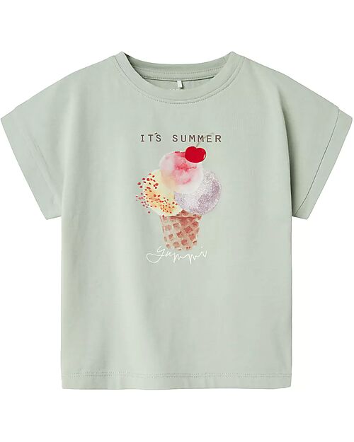Name it T-Shirt - Verde Acqua - Gelato - Cotone Bio T-shirt