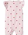 Name it Tutina con Bottoni - Fragole - Rosa - Maniche Volant Tutine Corte