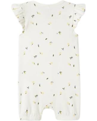 Name it Tutina con Bottoni - Limoni - Panna - Maniche Volant Tutine Corte