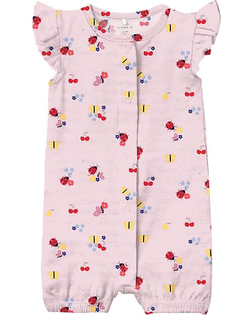 Name it Tutina Maniche Corte con Volant - Parfait Pink - Fantasia Primavera - Cotone Bio
 Tutine Corte