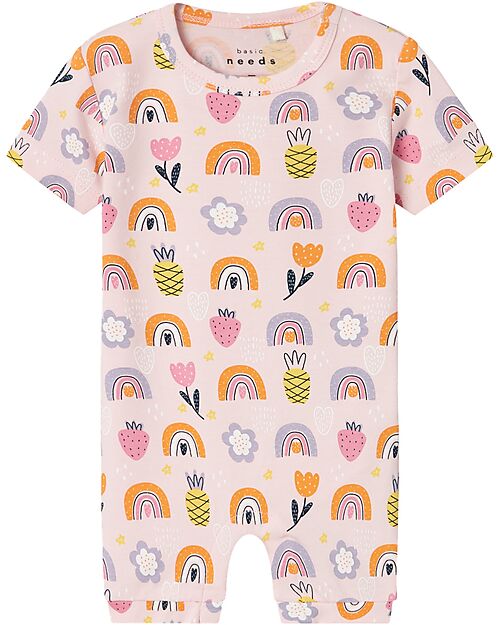 Name it Tutina Maniche Corte - Parfait Pink - Rainbow - Cotone Bio Tutine Corte