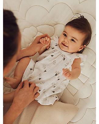 Name it Vestito con Volant - Fantasia Api - Bianco - 100% Cotone Vestiti_