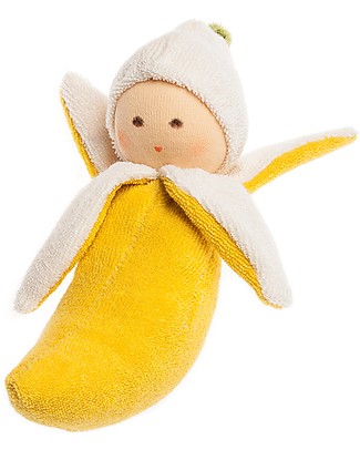 Nanchen Natur Bambola Banana Gialla con Sonaglio - per Bèbè Bambole
