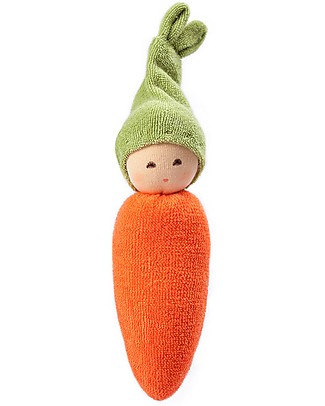 Nanchen Natur Bambola Carotina Arancione con Sonaglio - per Bèbè Sonagli