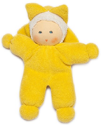 Nanchen Natur Bambolina Stella 16 cm - Giallo - Cotone bio e Lana Vergine Bambole