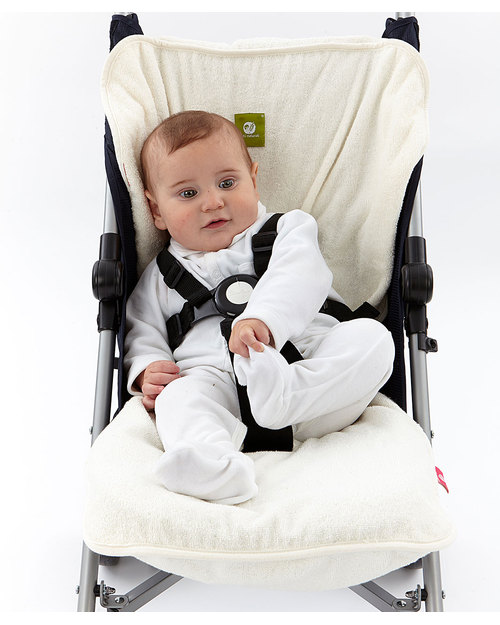 Nati Naturali Copri Passeggino - Bianco - 100% Spugna di Cotone Naturale Cappottine e Rivestimenti