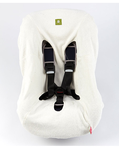 Nati Naturali Copriseggiolino Auto (9-18Kg) - Bianco - 100% Spugna di Cotone Naturale Accessori Seggiolini Auto