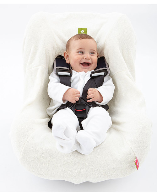 Nati Naturali Copriseggiolino Auto (9-18Kg) - Bianco - 100% Spugna di Cotone Naturale Accessori Seggiolini Auto
