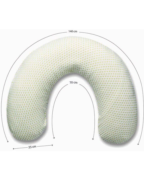 Nati Naturali Fodera Cuscino Allattamento - Fantasia a Cuori Verde - 100% Jersey di Cotone Bio Cuscini Allattamento_