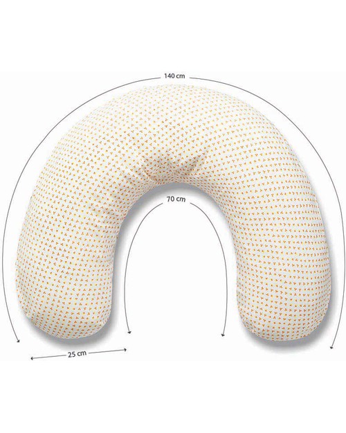 Nati Naturali Fodera Cuscino Allattamento - Fantasia a Fiori Arancio - 100% Jersey di Cotone Bio Cuscini Allattamento_