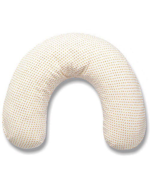 Nati Naturali Fodera Cuscino Allattamento - Fantasia a Fiori Arancio - 100% Jersey di Cotone Bio Cuscini Allattamento_