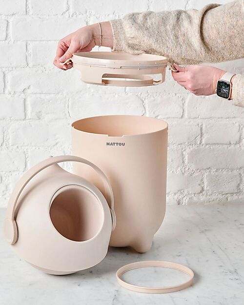 Nattou Mangiapannolini Dropy - Cestino per Pannolini Antiodore - Talpa Salviette Bimbo