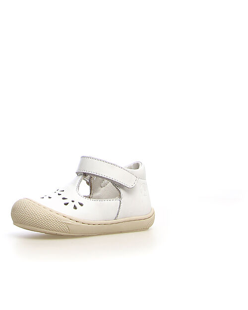 Naturino Sandalo Indis in Pelle - Bianco - Chiusura con Velcro Sandali