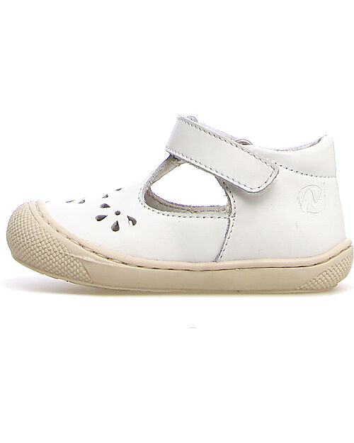 Naturino Sandalo Indis in Pelle - Bianco - Chiusura con Velcro Sandali