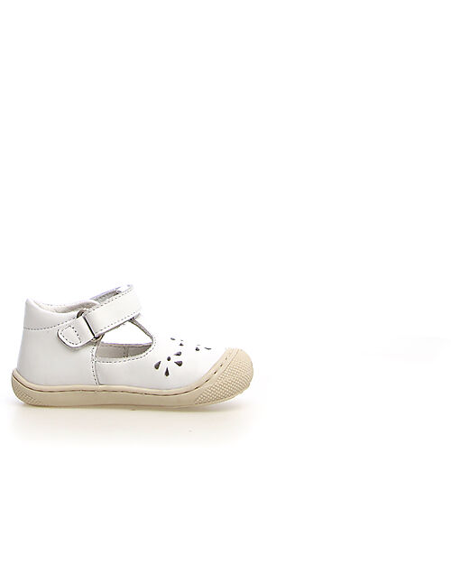 Naturino Sandalo Indis in Pelle - Bianco - Chiusura con Velcro Sandali