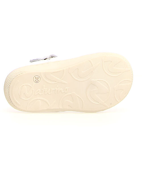 Naturino Sandalo Indis in Pelle - Bianco - Chiusura con Velcro Sandali