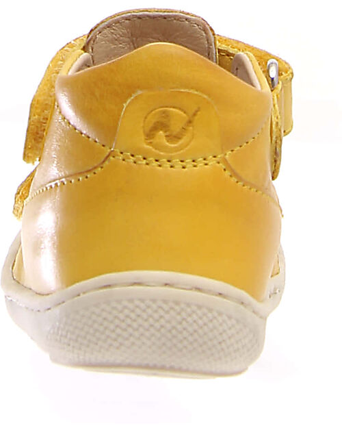 Naturino Sandalo Puffy in Nappa - Giallo - Sole Bone - Chiusura con Doppio Velcro Sandali