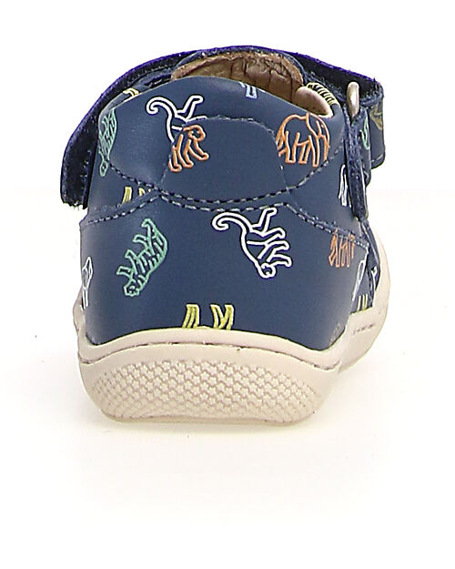 Naturino Sandalo Puffy in Pelle - Blu - Safari - Chiusura con Doppio Velcro Sandali
