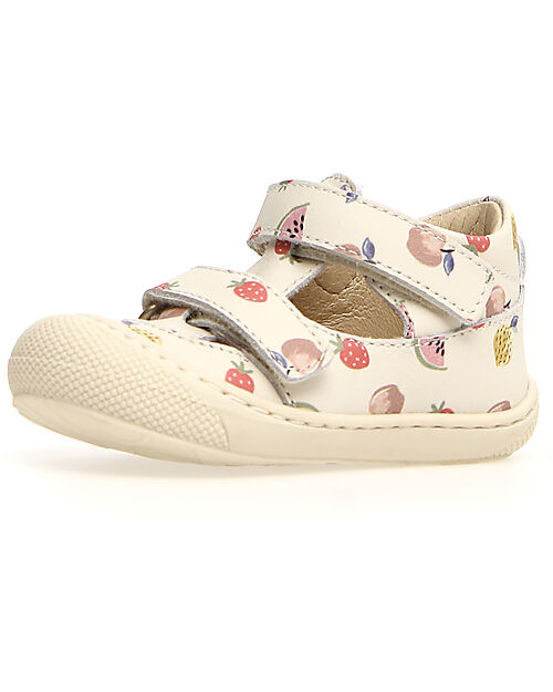 Naturino Sandalo Puffy in Pelle - Milk - Fresh Fruit - Chiusura con Doppio Velcro Sandali