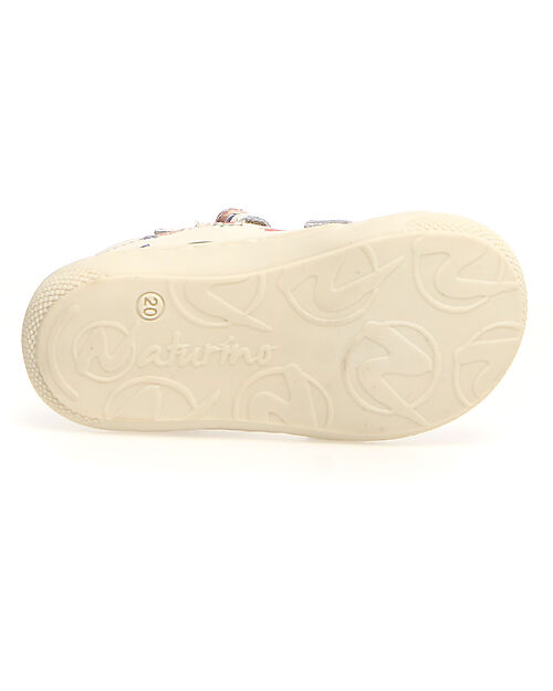 Naturino Sandalo Puffy in Pelle - Milk - Fresh Fruit - Chiusura con Doppio Velcro Sandali