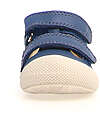 Naturino Sandalo Puffy Low in Pelle - Blu - Chiusura con Doppio Velcro Sandali