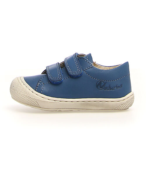 Naturino Scarpe di Pelle Cocoon Low - Blu - Suola in Morbida Gomma Sneakers