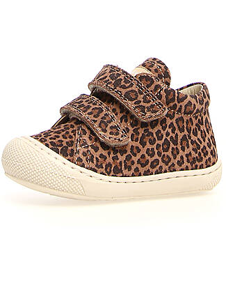 Naturino Scarpe di Pelle Cocoon Velcro - Leopardato - Suola in Morbida Gomma - Adatte per i Primi Passi Sneakers