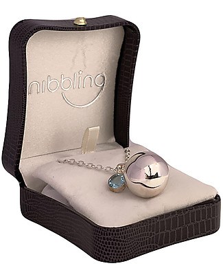 Nibbling Chiama Angeli Bola con Catena Argento, Azzurro, Topazio Chiama Angeli