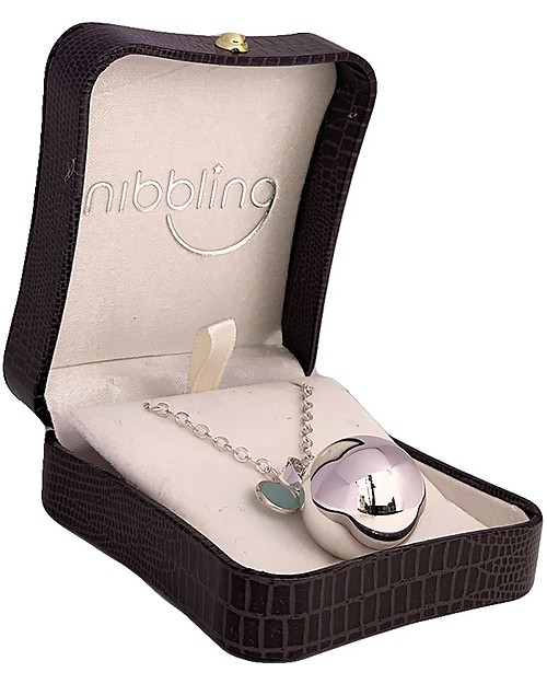 Nibbling Chiama Angeli Bola con Catena Argento, Pietra Tonda Acquamarina Chiama Angeli