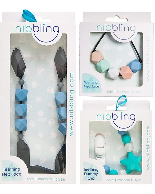 Nibbling Collana da Allattamento Chelsea - Nero - 100% Silicone Alimentare e Chiusura a Scomparsa! Collane Allattamento