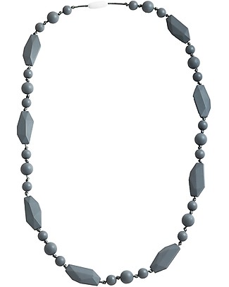 Nibbling Collana da Allattamento Greenwich - Grigio - 100% Silicone Alimentare e Chiusura a Scomparsa! Collane Allattamento