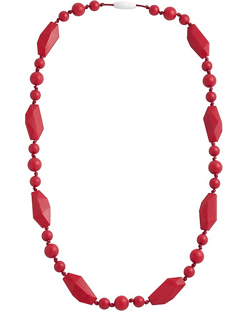 Nibbling Collana da Allattamento Greenwich - Rosso - 100% Silicone Alimentare e Chiusura a Scomparsa! Collane Allattamento