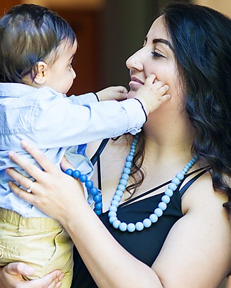 Nibbling Collana da Allattamento Kew - Zaffiro - 100% Silicone Alimentare e Chiusura a Scomparsa! Collane Allattamento