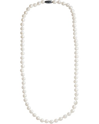 Nibbling Collana da Allattamento Mayfair - Bianco Perlato - 100% Silicone Alimentare e Chiusura a Scomparsa! Collane Allattamento